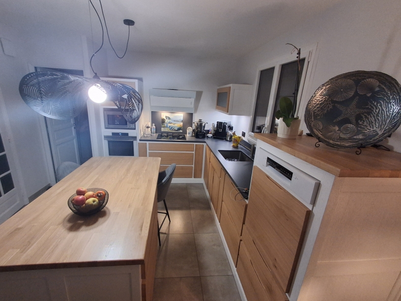 Cuisine Bois et blanc